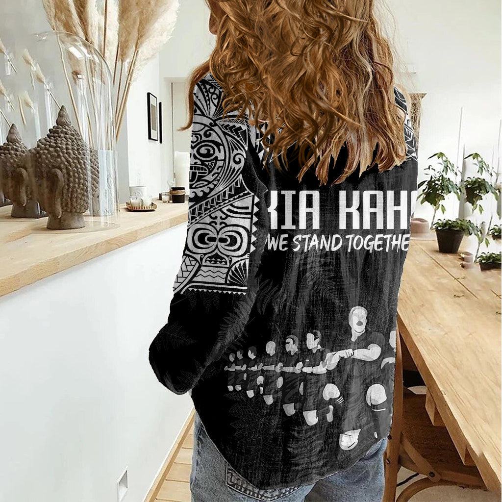 NZ Rugby Women Casual Shirt Kapa Opango Maori Haka With Years of The All Black Champions - Wonder Print Shop