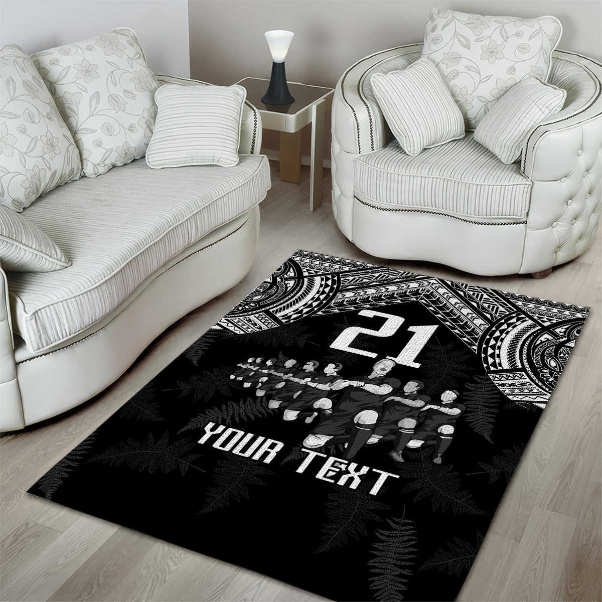 Custom NZ Rugby Area Rug Kapa Opango Maori Haka With Years of The All Black Champions LT9 - Wonder Print Shop
