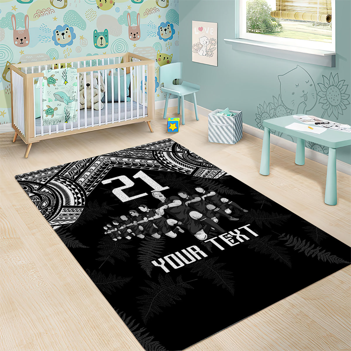 Custom NZ Rugby Area Rug Kapa Opango Maori Haka With Years of The All Black Champions LT9 - Wonder Print Shop