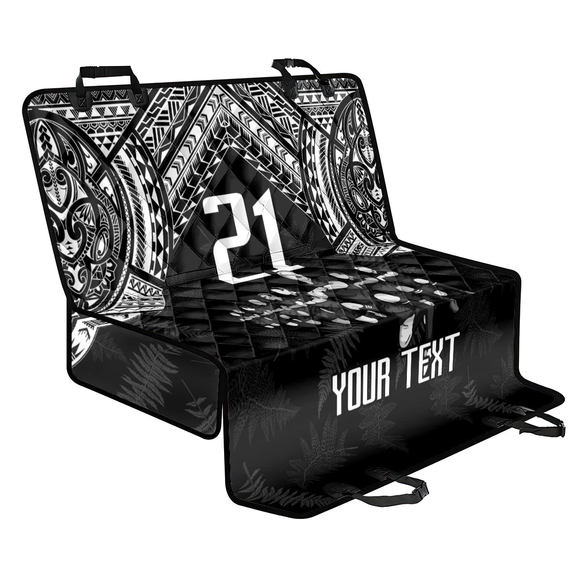 Custom NZ Rugby Back Car Seat Cover Kapa Opango Maori Haka With Years of The All Black Champions LT9 - Wonder Print Shop