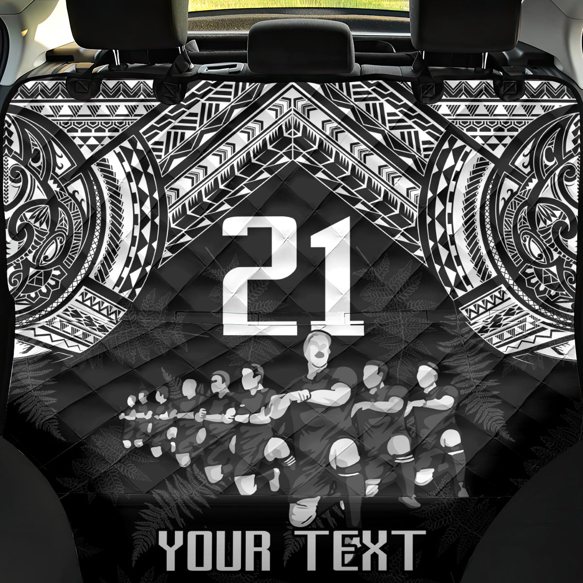 Custom NZ Rugby Back Car Seat Cover Kapa Opango Maori Haka With Years of The All Black Champions LT9 - Wonder Print Shop
