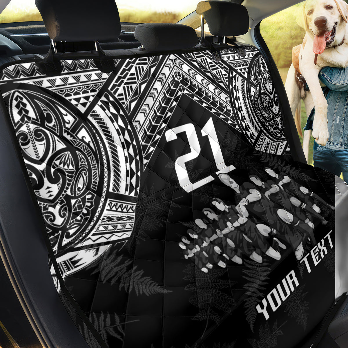 Custom NZ Rugby Back Car Seat Cover Kapa Opango Maori Haka With Years of The All Black Champions LT9 - Wonder Print Shop