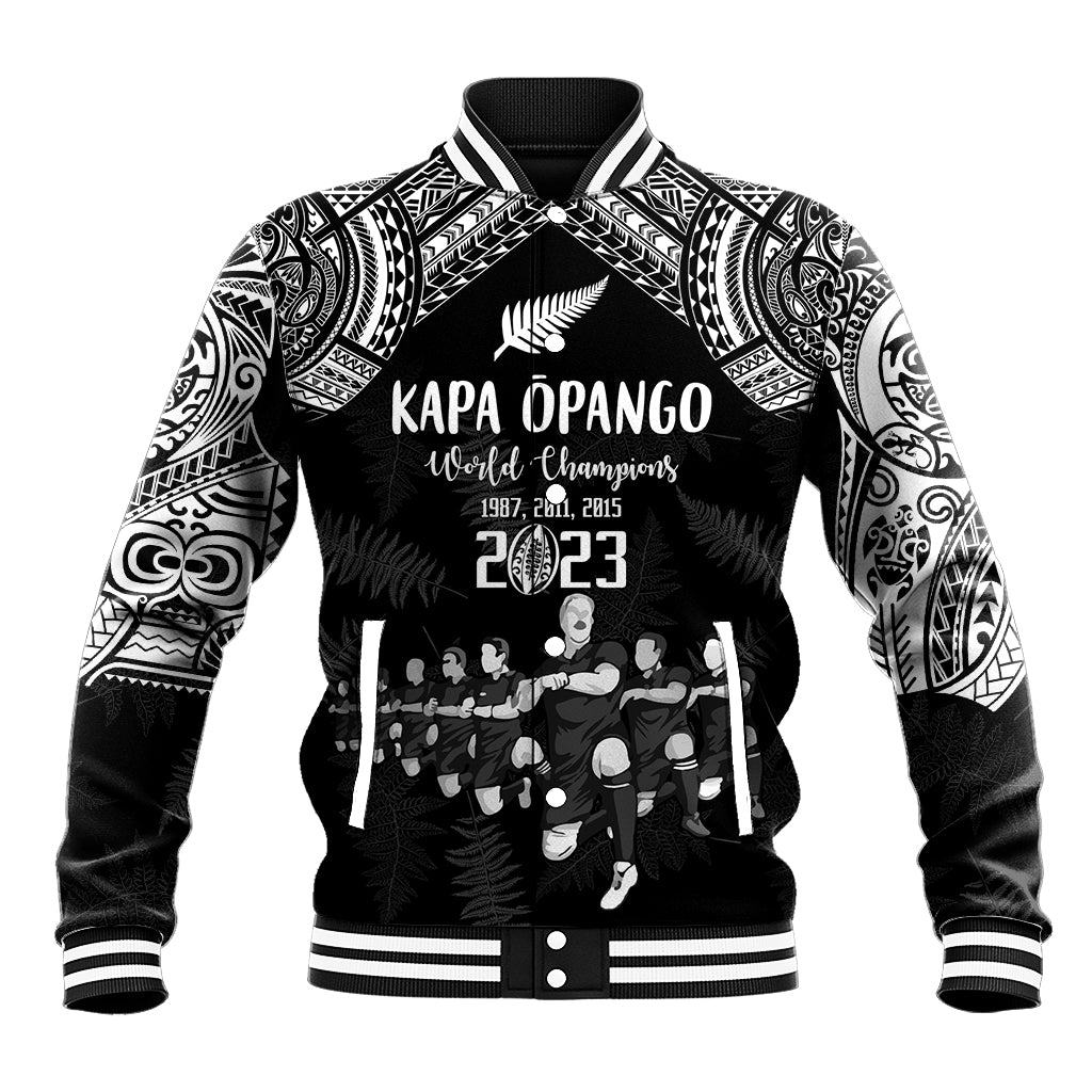 Custom NZ Rugby Baseball Jacket Kapa Opango Maori Haka With Years of The All Black Champions LT9 - Wonder Print Shop