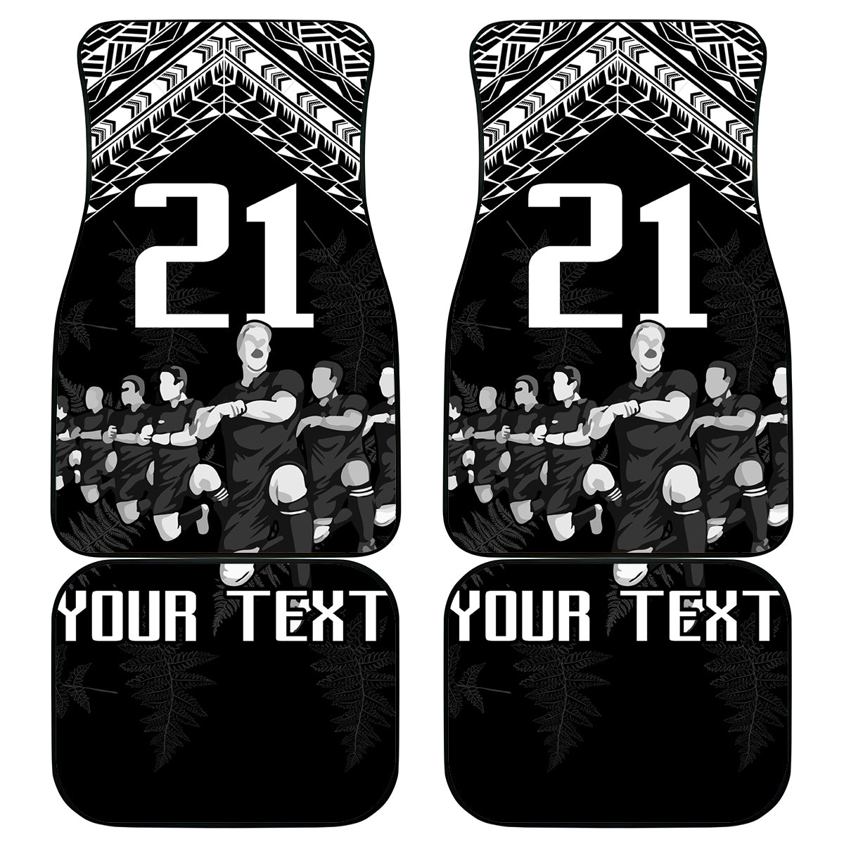 Custom NZ Rugby Car Mats Kapa Opango Maori Haka With Years of The All Black Champions LT9 - Wonder Print Shop