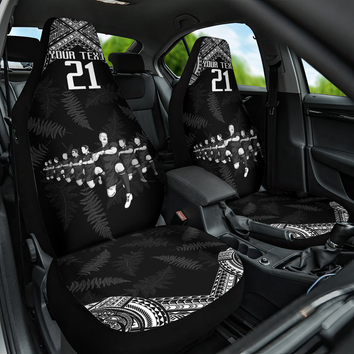 Custom NZ Rugby Car Seat Cover Kapa Opango Maori Haka With Years of The All Black Champions LT9 - Wonder Print Shop
