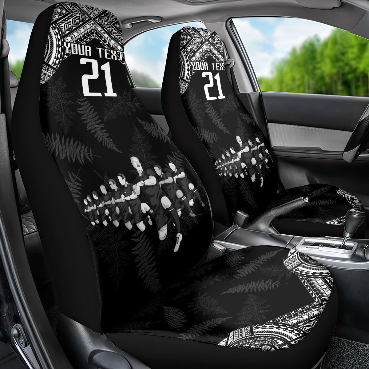 Custom NZ Rugby Car Seat Cover Kapa Opango Maori Haka With Years of The All Black Champions LT9 - Wonder Print Shop