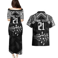 Custom NZ Rugby Couples Matching Puletasi Dress and Hawaiian Shirt Kapa Opango Maori Haka With Years of The All Black Champions LT9 - Wonder Print Shop