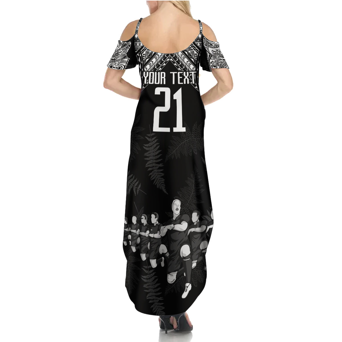 Custom NZ Rugby Family Matching Summer Maxi Dress and Hawaiian Shirt Kapa Opango Maori Haka With Years of The All Black Champions - Wonder Print Shop