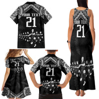 Custom NZ Rugby Family Matching Tank Maxi Dress and Hawaiian Shirt Kapa Opango Maori Haka With Years of The All Black Champions - Wonder Print Shop
