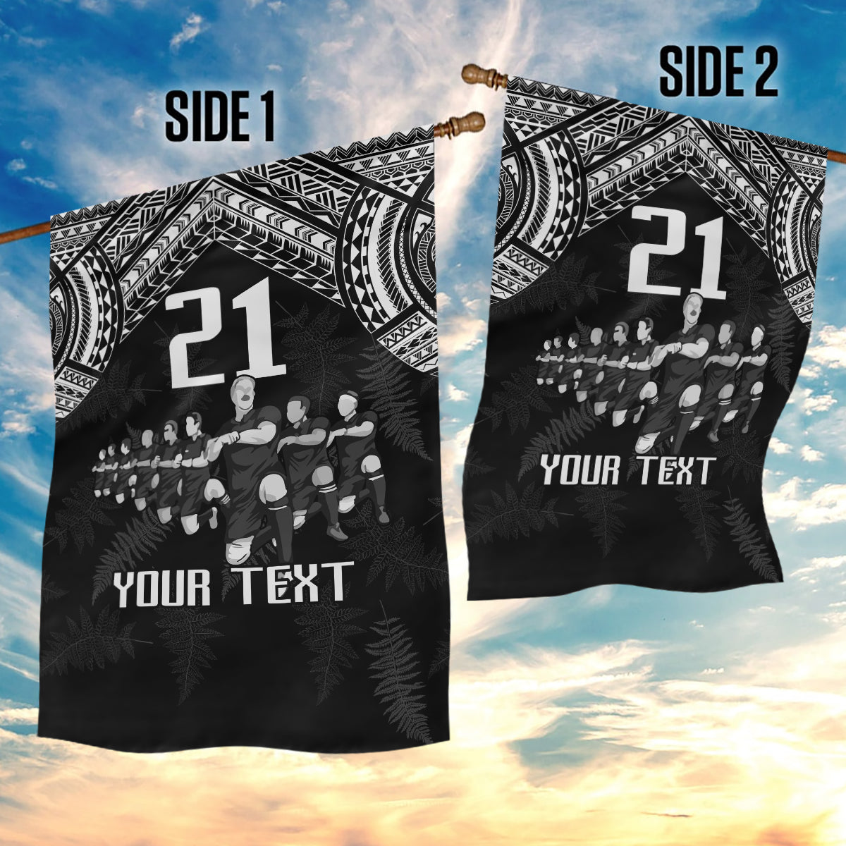 Custom NZ Rugby Garden Flag Kapa Opango Maori Haka With Years of The All Black Champions - Wonder Print Shop