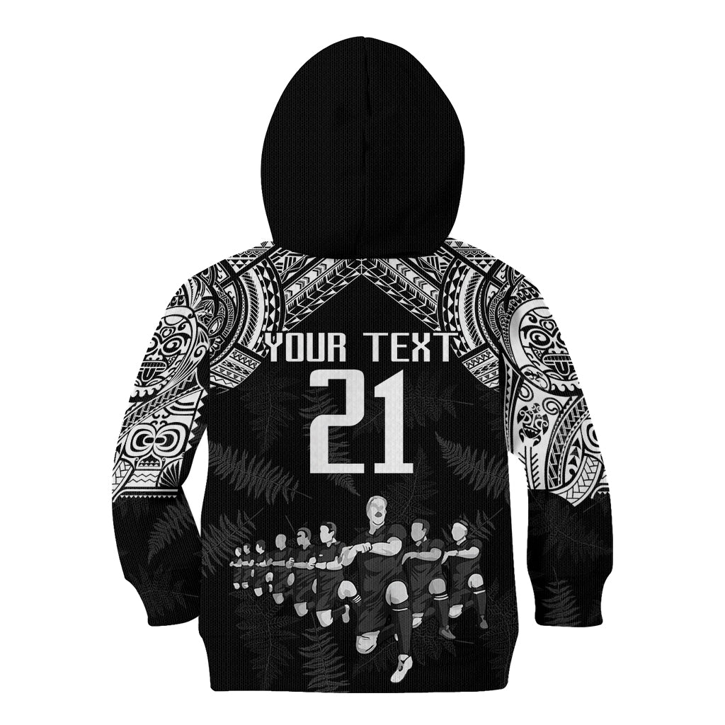 Custom NZ Rugby Kid Hoodie Kapa Opango Maori Haka With Years of The All Black Champions - Wonder Print Shop
