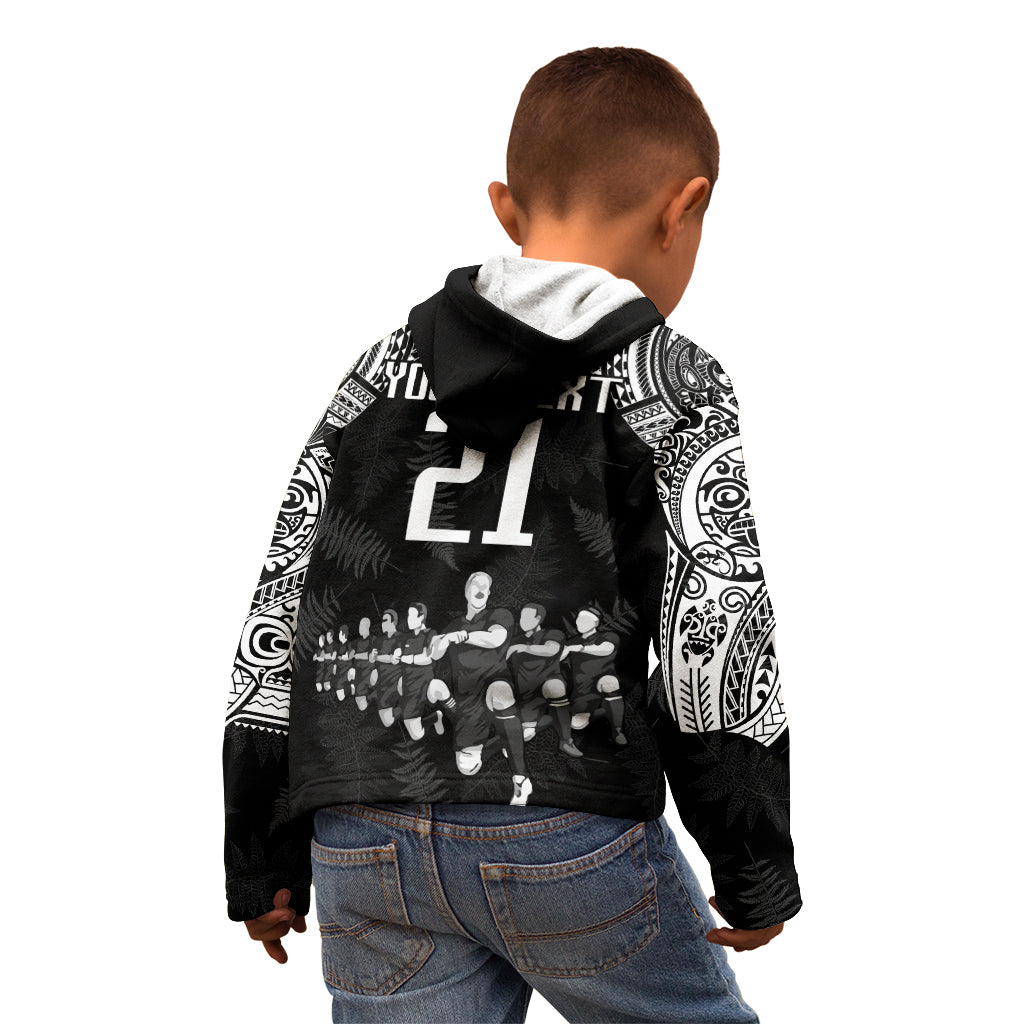 Custom NZ Rugby Kid Hoodie Kapa Opango Maori Haka With Years of The All Black Champions - Wonder Print Shop