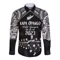 Custom NZ Rugby Long Sleeve Button Shirt Kapa Opango Maori Haka With Years of The All Black Champions - Wonder Print Shop