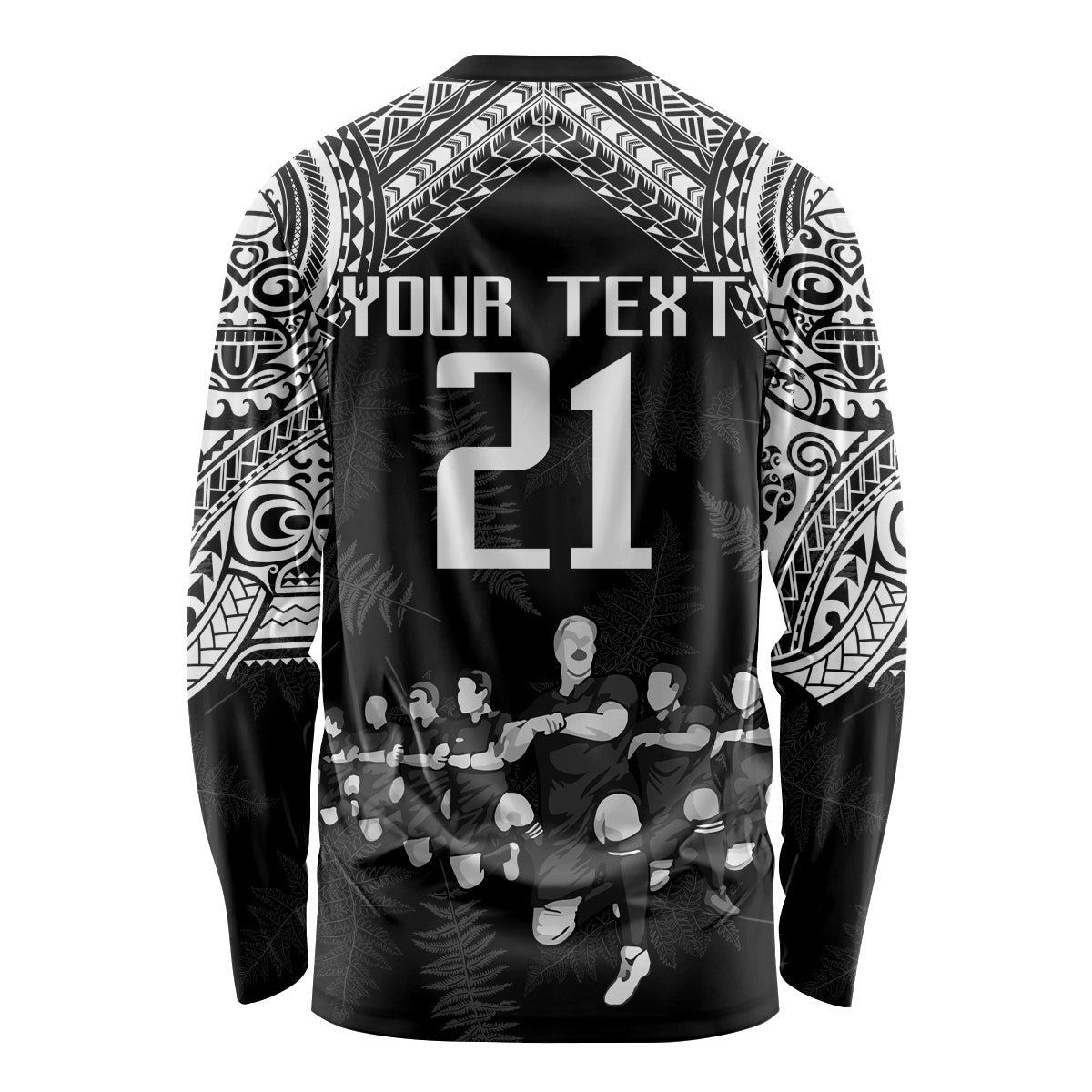 Custom NZ Rugby Long Sleeve Shirt Kapa Opango Maori Haka With Years of The All Black Champions - Wonder Print Shop