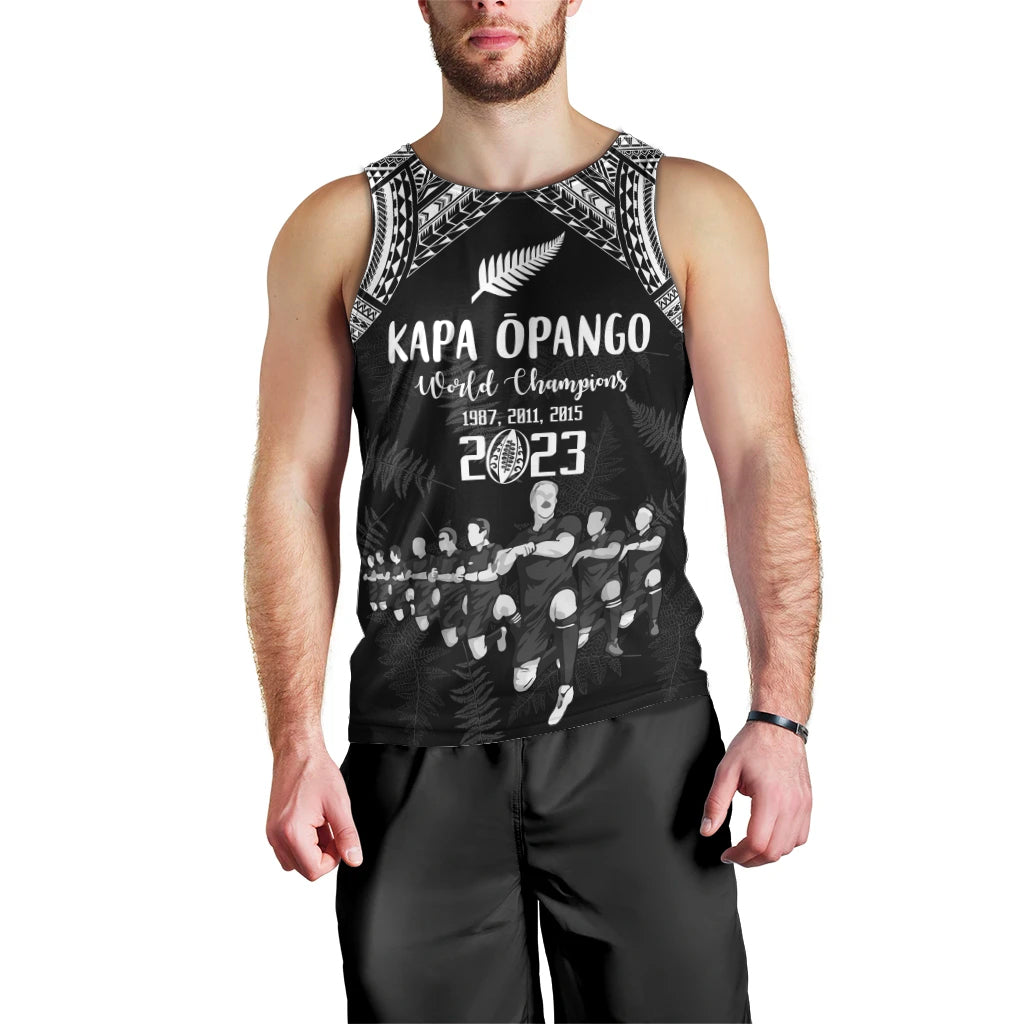 Custom NZ Rugby Men Tank Top Kapa Opango Maori Haka With Years of The All Black Champions - Wonder Print Shop