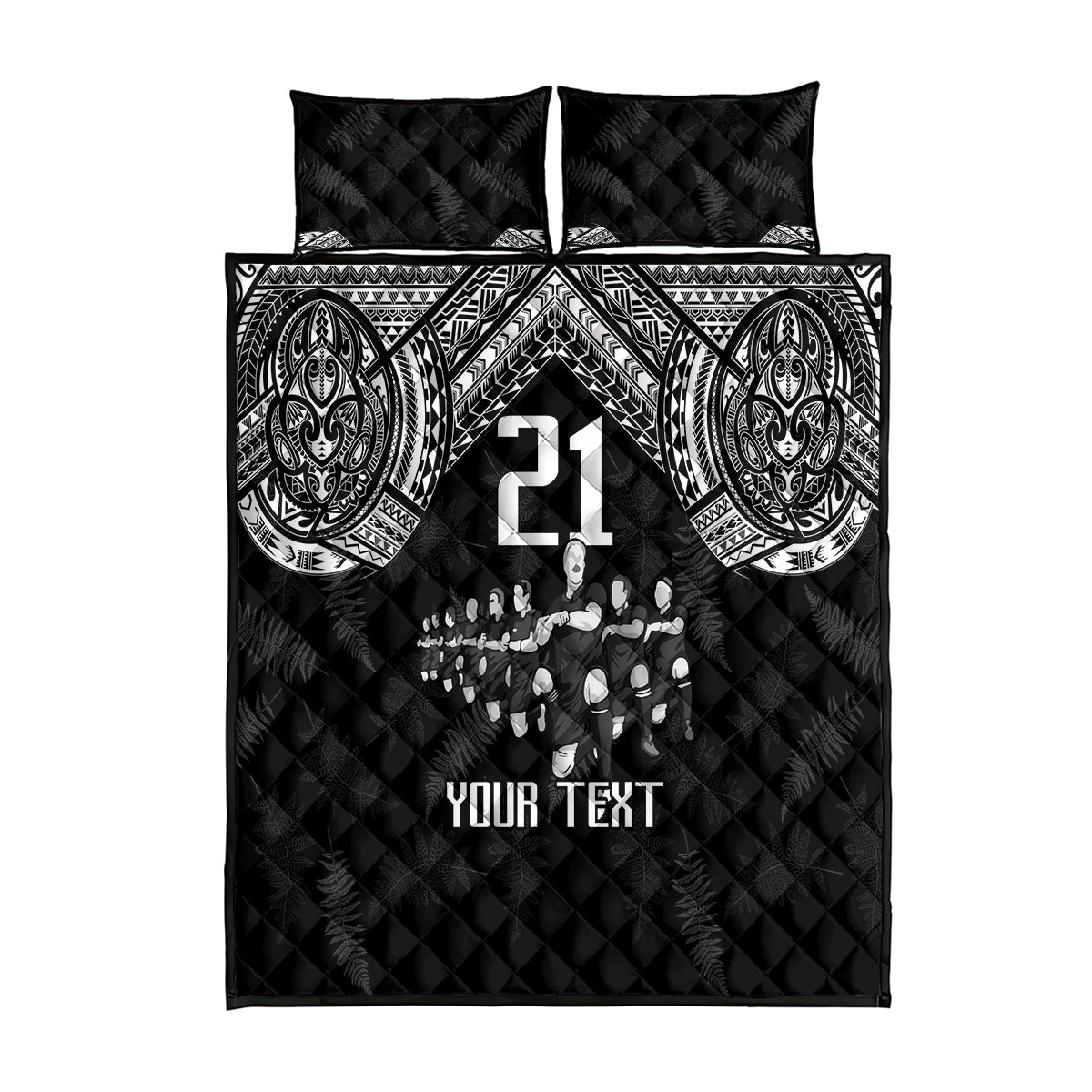 Custom NZ Rugby Quilt Bed Set Kapa Opango Maori Haka With Years of The All Black Champions - Wonder Print Shop