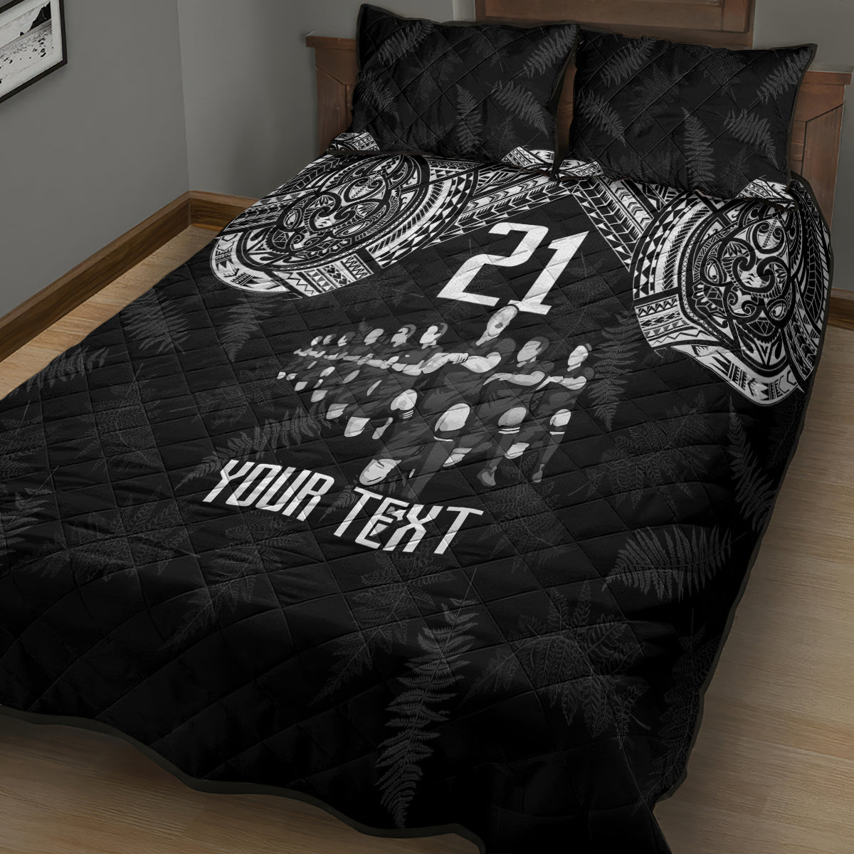 Custom NZ Rugby Quilt Bed Set Kapa Opango Maori Haka With Years of The All Black Champions - Wonder Print Shop