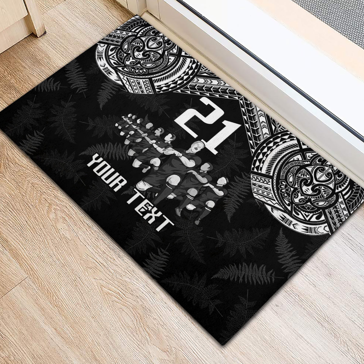 Custom NZ Rugby Rubber Doormat Kapa Opango Maori Haka With Years of The All Black Champions - Wonder Print Shop
