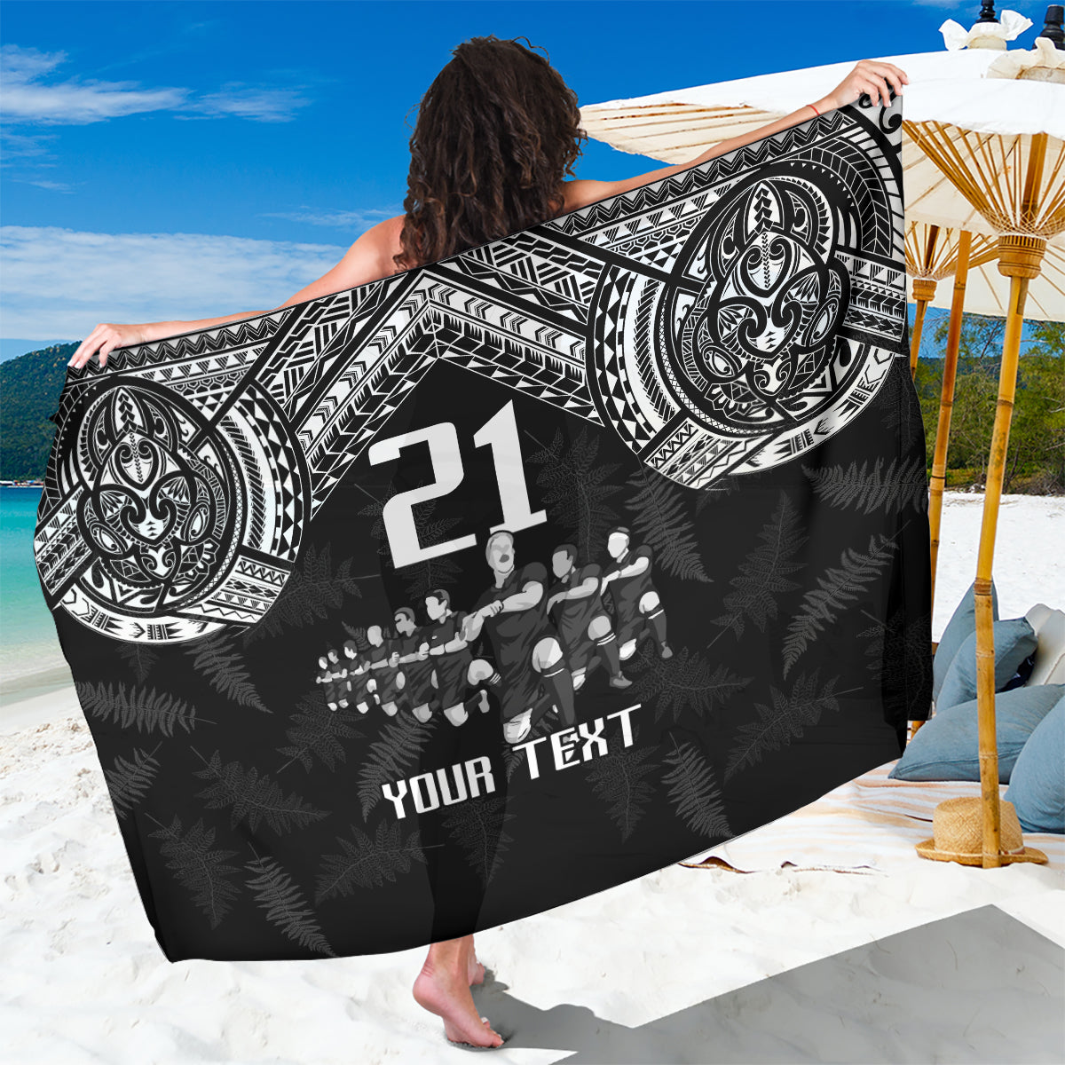 Custom NZ Rugby Sarong Kapa Opango Maori Haka With Years of The All Black Champions - Wonder Print Shop