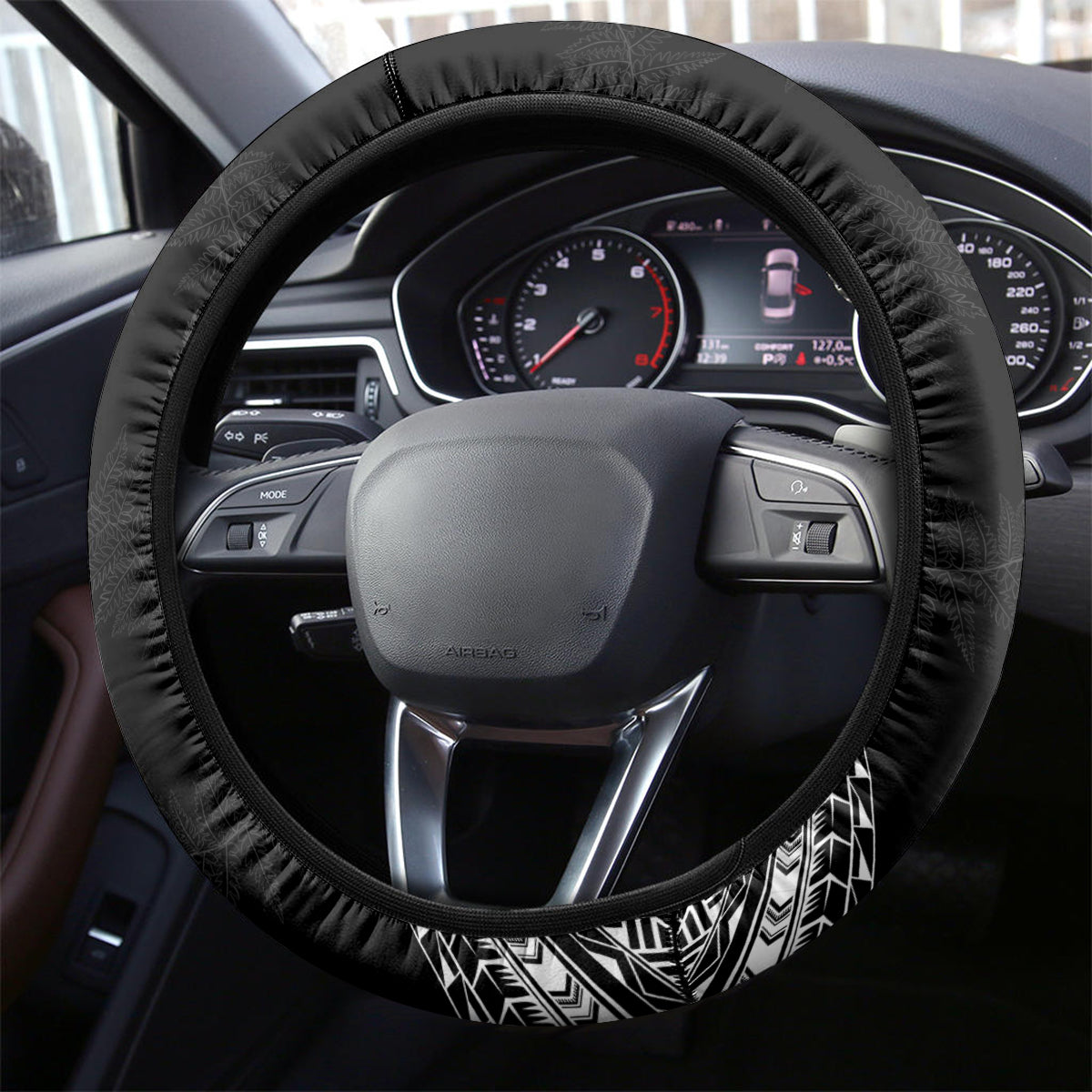 NZ Rugby Steering Wheel Cover Kapa Opango Maori Haka With Years of The All Black Champions - Wonder Print Shop