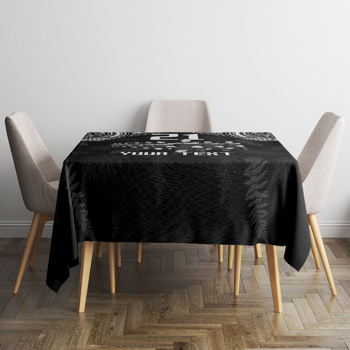 Custom NZ Rugby Tablecloth Kapa Opango Maori Haka With Years of The All Black Champions - Wonder Print Shop