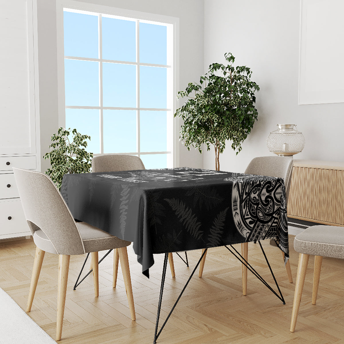 Custom NZ Rugby Tablecloth Kapa Opango Maori Haka With Years of The All Black Champions - Wonder Print Shop