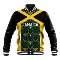 Jamaica Football Custom Baseball Jacket Black Ethnic Motifs LT9 - Wonder Print Shop