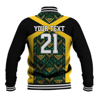 Jamaica Football Custom Baseball Jacket Black Ethnic Motifs LT9 - Wonder Print Shop