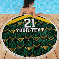 Jamaica Football Custom Beach Blanket Black Ethnic Motifs LT9 - Wonder Print Shop