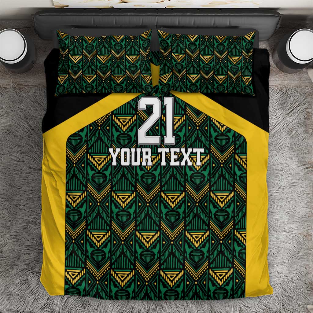 Jamaica Football Custom Bedding Set Black Ethnic Motifs LT9 - Wonder Print Shop