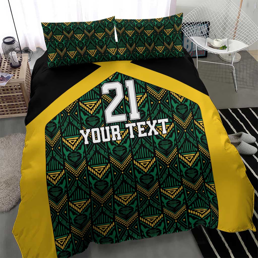 Jamaica Football Custom Bedding Set Black Ethnic Motifs LT9 - Wonder Print Shop