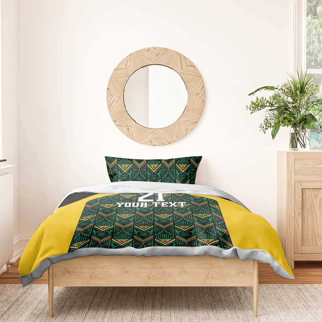 Jamaica Football Custom Bedding Set Black Ethnic Motifs LT9 - Wonder Print Shop