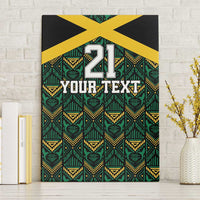 Jamaica Football Custom Canvas Wall Art Black Ethnic Motifs LT9 - Wonder Print Shop