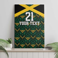 Jamaica Football Custom Canvas Wall Art Black Ethnic Motifs LT9 - Wonder Print Shop