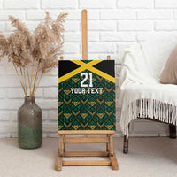Jamaica Football Custom Canvas Wall Art Black Ethnic Motifs LT9 - Wonder Print Shop