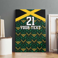 Jamaica Football Custom Canvas Wall Art Black Ethnic Motifs LT9 - Wonder Print Shop