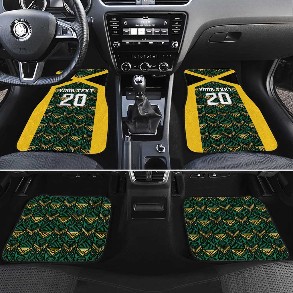 Jamaica Football Custom Car Mats Black Ethnic Motifs LT9 - Wonder Print Shop