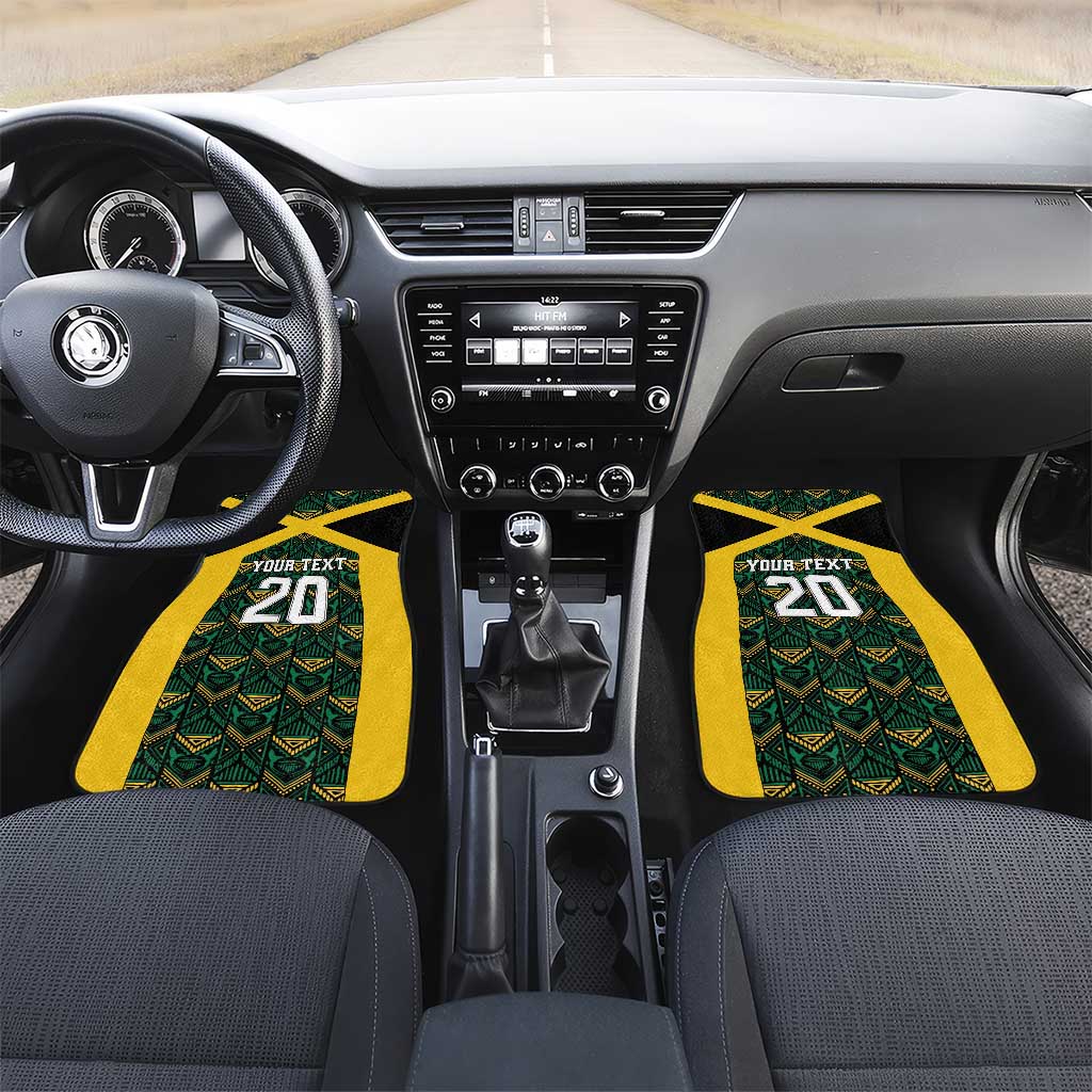 Jamaica Football Custom Car Mats Black Ethnic Motifs LT9 - Wonder Print Shop