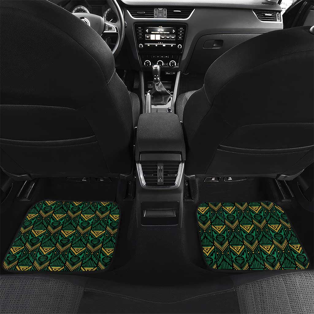Jamaica Football Custom Car Mats Black Ethnic Motifs LT9 - Wonder Print Shop