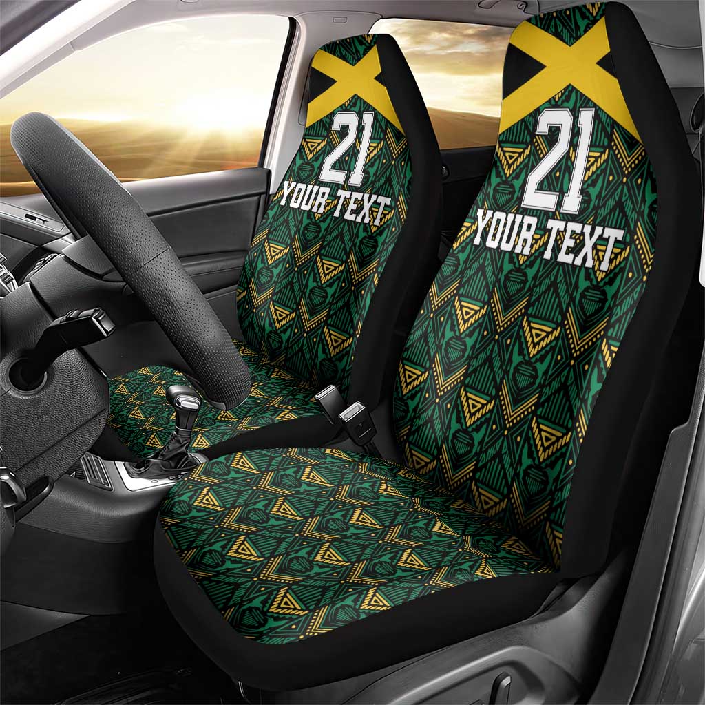 Jamaica Football Custom Car Seat Cover Black Ethnic Motifs LT9 - Wonder Print Shop
