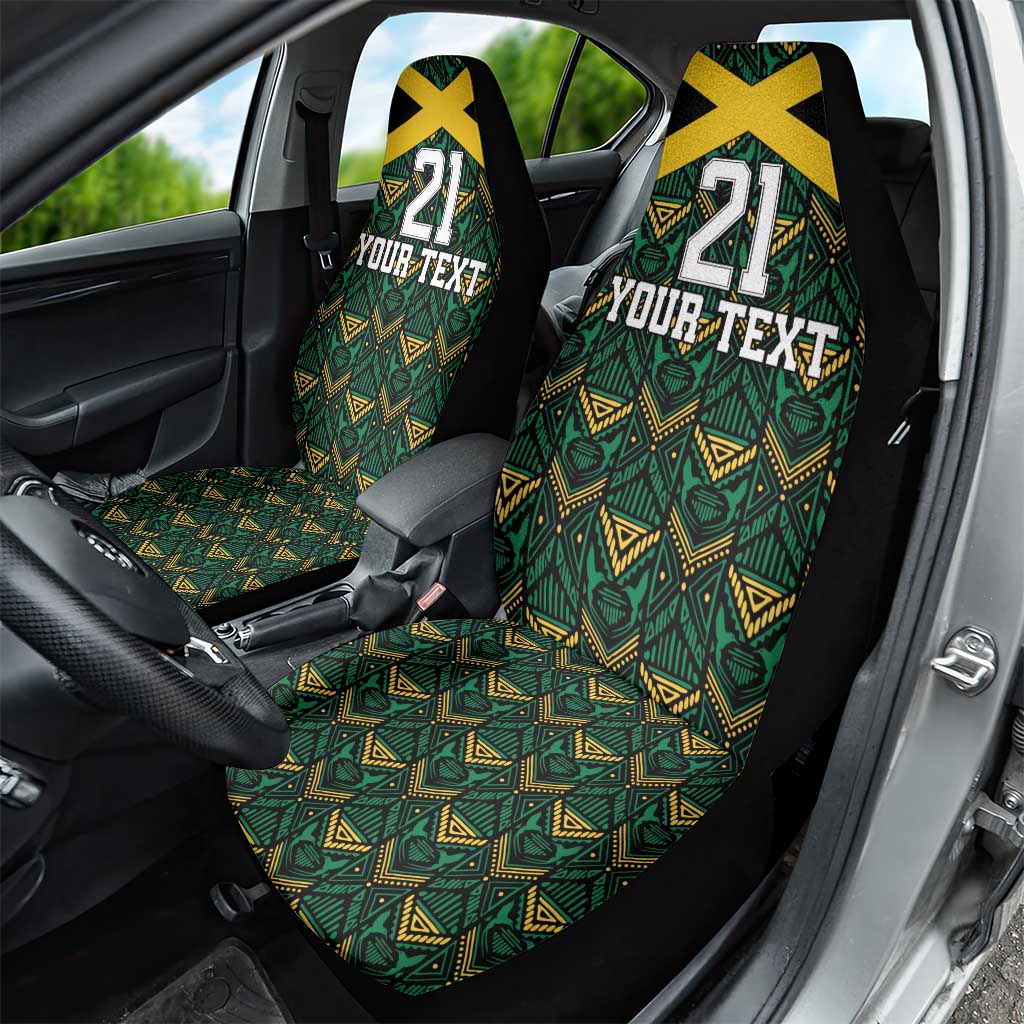 Jamaica Football Custom Car Seat Cover Black Ethnic Motifs LT9 - Wonder Print Shop