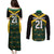 Jamaica Football Custom Couples Matching Puletasi and Long Sleeve Button Shirt Black Ethnic Motifs LT9 - Wonder Print Shop