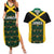 Jamaica Football Custom Couples Matching Summer Maxi Dress and Hawaiian Shirt Black Ethnic Motifs LT9 - Wonder Print Shop