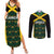 Jamaica Football Custom Couples Matching Summer Maxi Dress and Long Sleeve Button Shirt Black Ethnic Motifs LT9 - Wonder Print Shop
