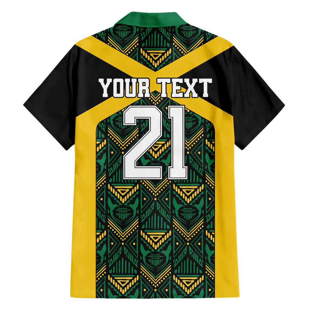Jamaica Football Custom Family Matching Long Sleeve Bodycon Dress and Hawaiian Shirt Black Ethnic Motifs LT9 - Wonder Print Shop