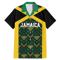 Jamaica Football Custom Family Matching Mermaid Dress and Hawaiian Shirt Black Ethnic Motifs LT9 - Wonder Print Shop