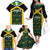 Jamaica Football Custom Family Matching Off The Shoulder Long Sleeve Dress and Hawaiian Shirt Black Ethnic Motifs - Wonder Print Shop