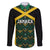 Jamaica Football Custom Family Matching Off The Shoulder Long Sleeve Dress and Hawaiian Shirt Black Ethnic Motifs - Wonder Print Shop