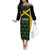 Jamaica Football Custom Family Matching Off The Shoulder Long Sleeve Dress and Hawaiian Shirt Black Ethnic Motifs - Wonder Print Shop