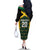Jamaica Football Custom Family Matching Off The Shoulder Long Sleeve Dress and Hawaiian Shirt Black Ethnic Motifs - Wonder Print Shop